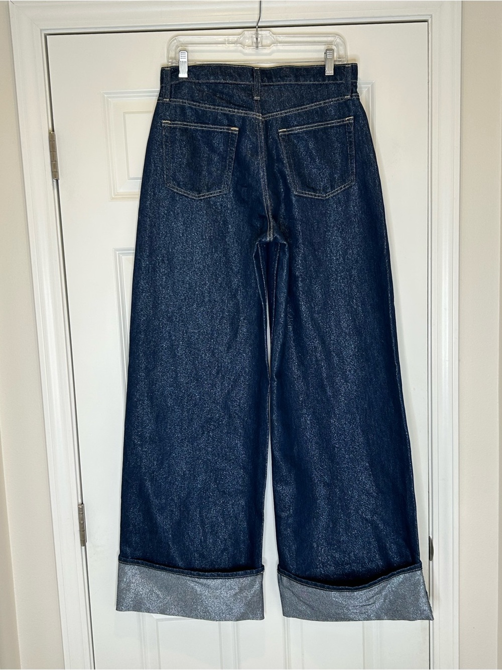 GAP Dark Indigo Baggy Mid Rise Wide-Leg Jeans Size 27 / 4T NWT $99 - Picture 8 of 11